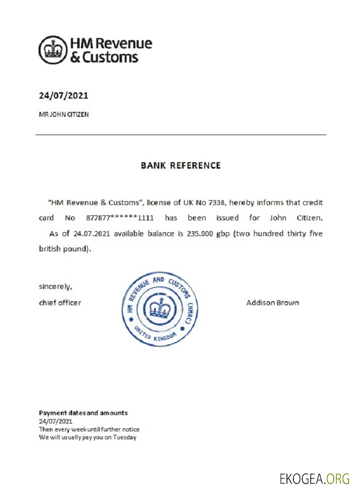 Royaume , Uni , HM Revenue & Customs , reference